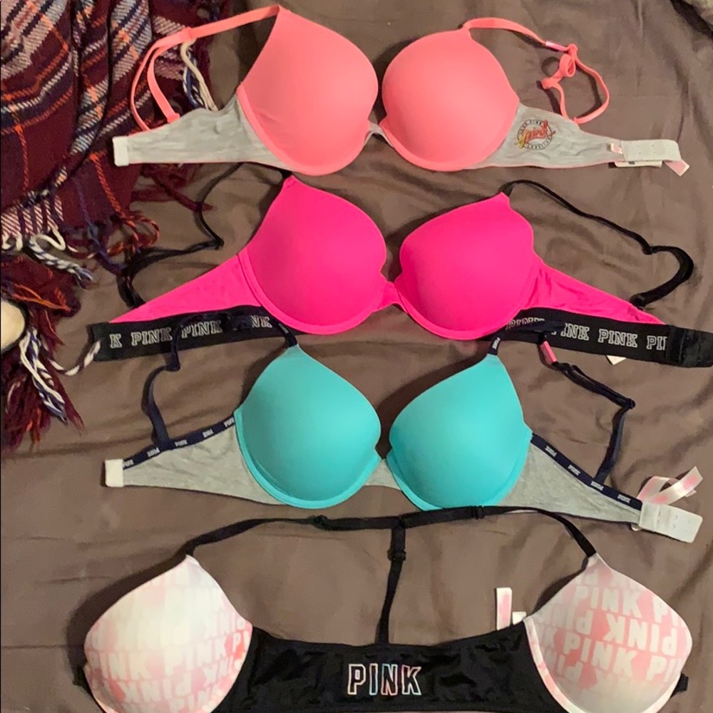 Pink push up bras